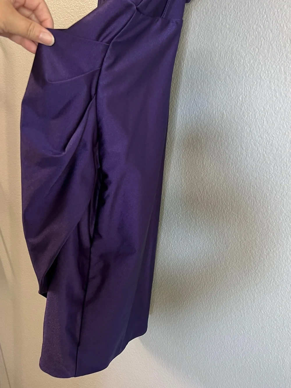 Aqua Draped Satin Corset Dress - Picture 6 of 7